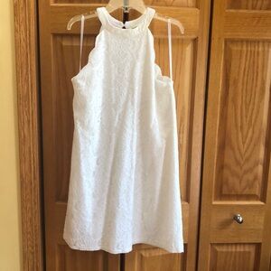 Monteau lace A line white dress with scalloped edge design Sz XS